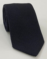 Black & Midnight Blue Cashmere/Silk Grenadine Grossa Silk Tie SCGGT-1